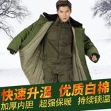 Старое военное хлопковое пальто мужское и женское длинное хлопчатобумажные куртки замороженные библиотека холодная библиотека холодная одежда против безразличного костюма военный желтый зеленый пальто плюс длинные