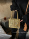 HOYOZI original new Chinese style pleated rhinestone rivets mobile phone small bag for women 2024