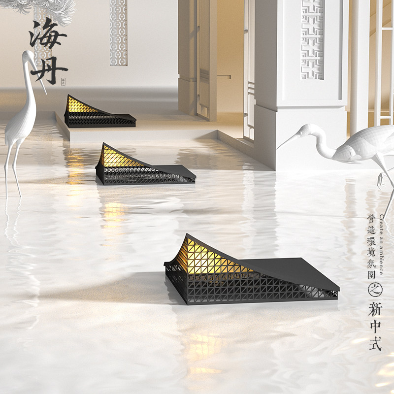 New Chinese garden lamp solar column head lamp waterproof landscape villa lawn grass fence lamp atmosphere door post lamp