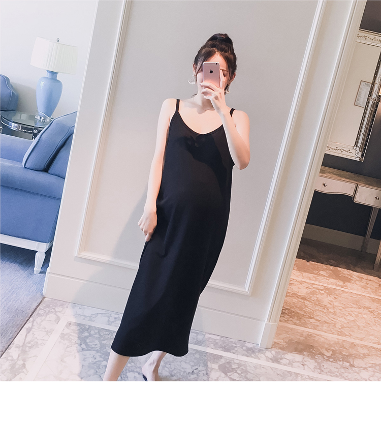 Trang phục bà bầu 2018 mùa thu mới phiên bản Hàn Quốc của quần lửng màu dày giúp phụ nữ mang bầu nóng bỏng cho mẹ. váy áo bà bầu mùa hè