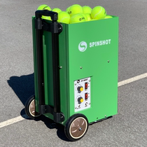 Spinshot lite tennis server machine swings its head left and right a portable tennis server imported from the UK