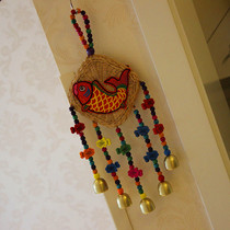 Ethnic style embroidery wind chimes pendant Creative home shop restaurant decoration Wall hanging kindergarten handmade jewelry
