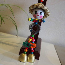 Yunnan ethnic handmade pendant straw hat smiley face sunny doll pendant bag hanging car hanging tourist attraction souvenir