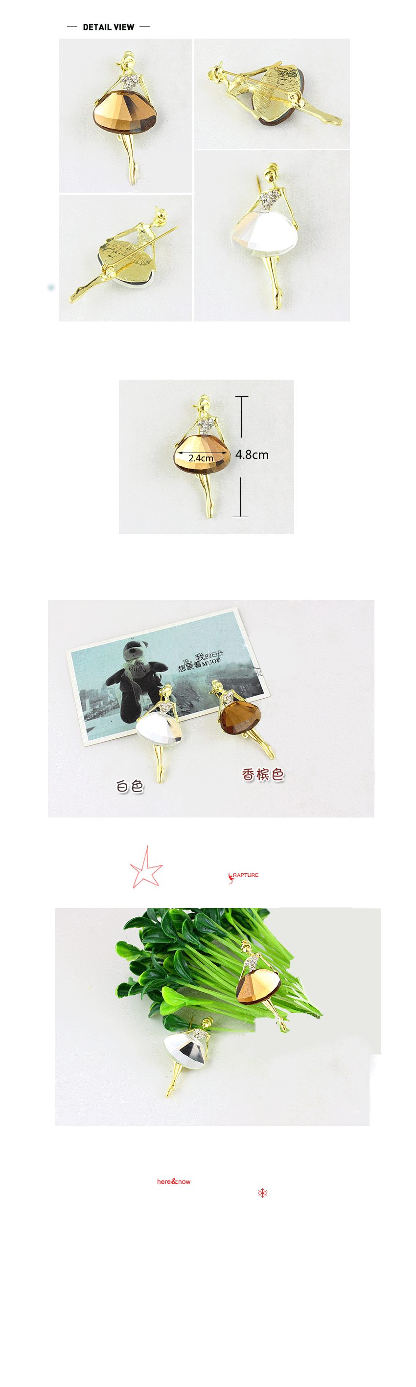 Broche Lovers en cristal artificiel - Ref 1182056 Image 4