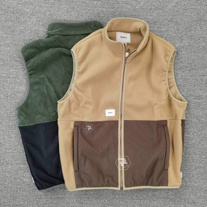 Пухлый/туманный выделенный WTAPS WOZZY VEST RAPO COYOTE цветной замшевый жилет с молнией Xishan 21AW