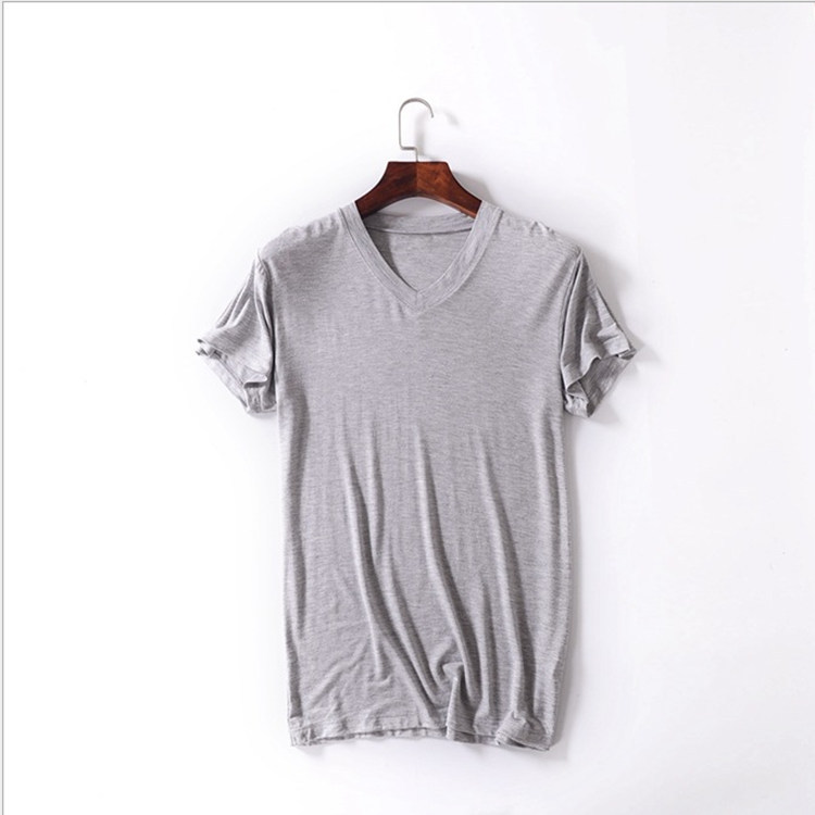Mùa hè mỏng nam trung niên nam ngắn tay áo thun modal cotton nửa tay áo sơ mi 200 kg kiểu cũ - Áo phông dài áo thun adidas