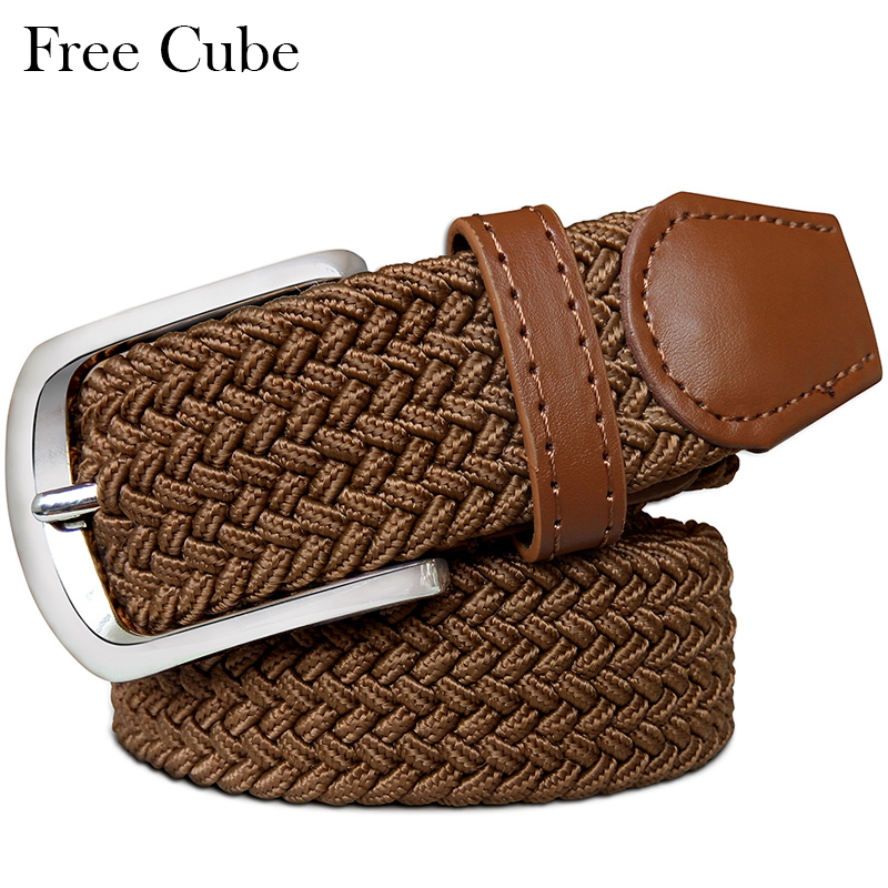 Men's Belt, Women's Casual Belt, Student Military Training, Korean Style, Fashionable, Versatile, Woven Belt, Canvas Pin Buckle, Elastic, Extended Length