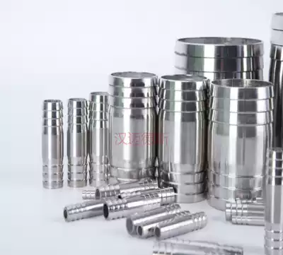 304 stainless steel double pagoda joint Rubber tube butt joint Pagoda hose straight-through joint 4 points pagoda head