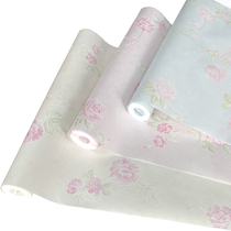 Big flower 3D pastoral padded embossed non-woven wallpaper romantic warm bedroom TV wall stereo clothing store wallpaper