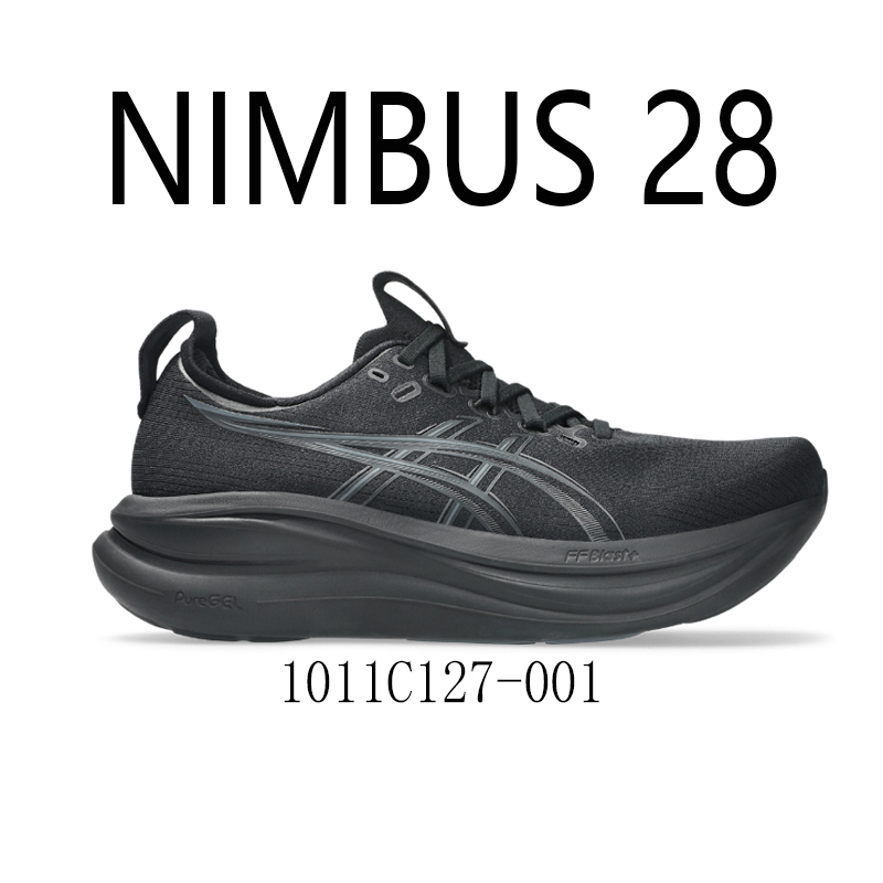 Asics Nimbus 28 Men's N28 Generation Cushioning Running Shoes Black Warrior Wide Last 2E Jogging Sneakers