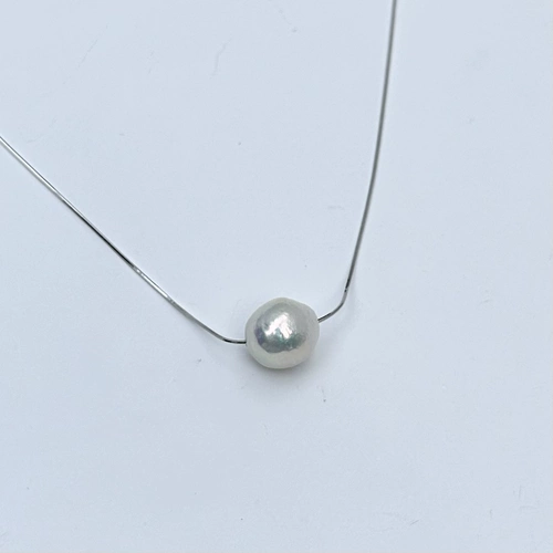 Цепочка, бусины из жемчуга, аксессуары, серебро 925 пробы, 45см