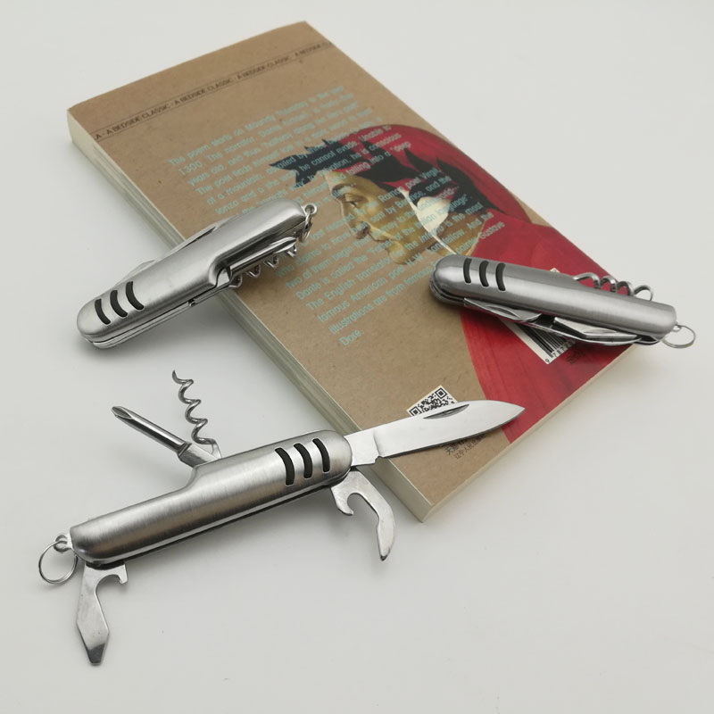 Inox mini túi gấp chìa khóa treo đa chức năng tự vệ quân đội Thụy Sĩ dao nhỏ cầm tay phá hủy bộ dụng cụ đa năng của Nhật