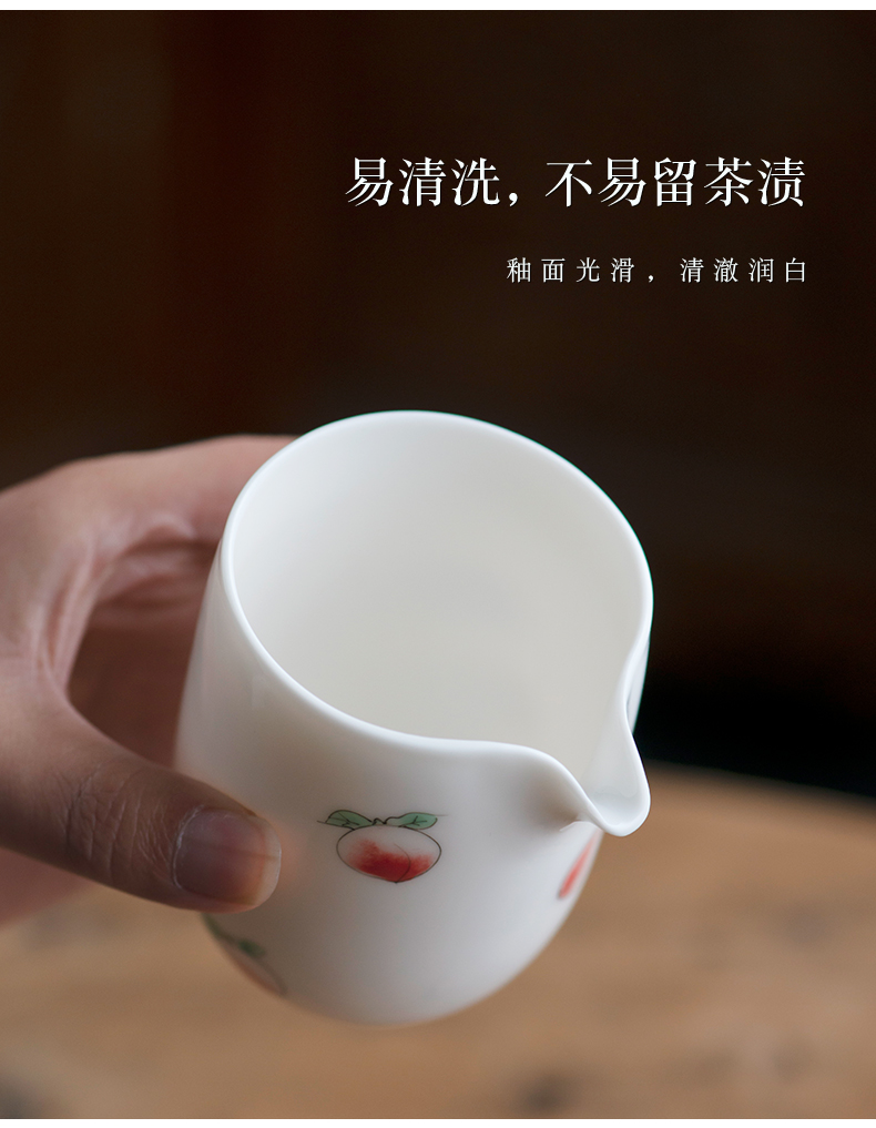 Hand - made ceramic fair keller thickening heat resisting Japanese large in white porcelain tea machine single tea sea kung fu tea accessories