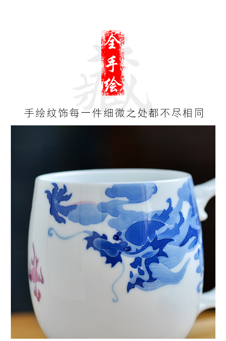 Thousand red up hand - made ceramic cups household under the glaze color restoring ancient ways is the large capacity make tea cup cup single office