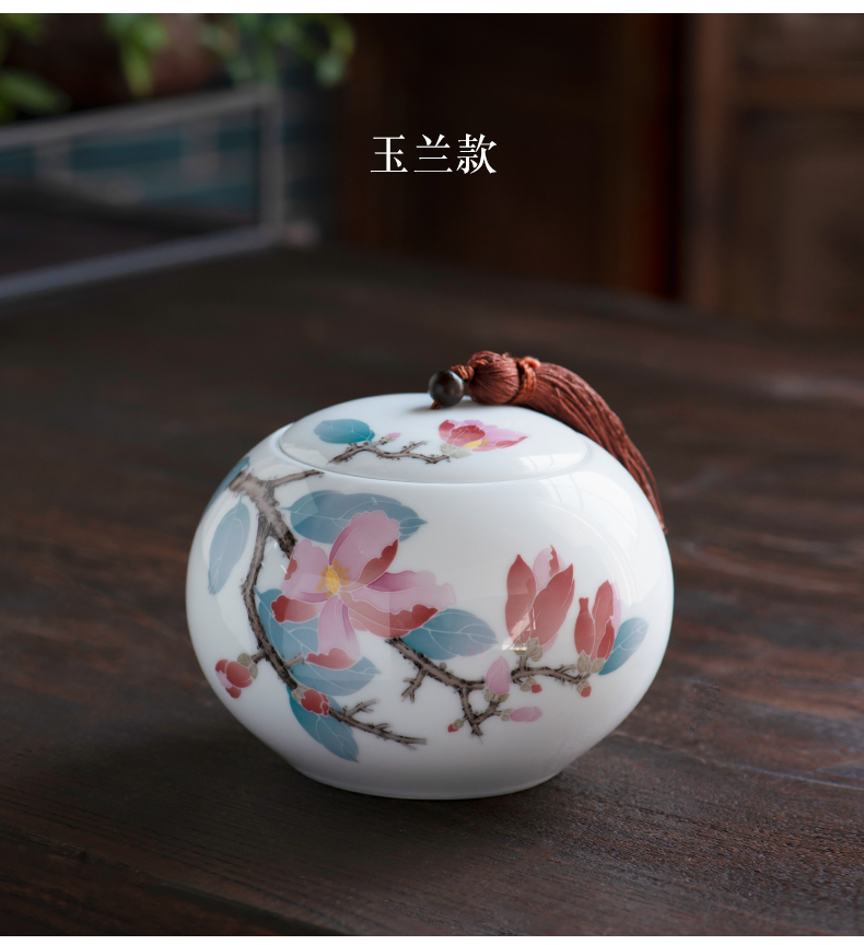 Next thousand red up with glaze color caddy fixings ceramic seal cylinder storage tanks moistureproof large household pu 'er tea gift boxes