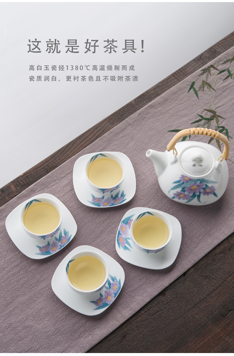 Girder liling porcelain pot of old suit household ceramic teapot hand - made Chinese large capacity kung fu tea cups