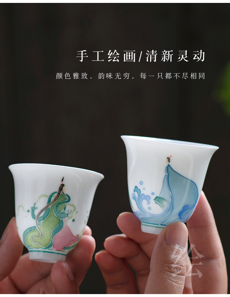 Thousand red up with glaze color ceramic masters cup getting high - end checking sample tea cup under large single CPU goddess luo couples cup