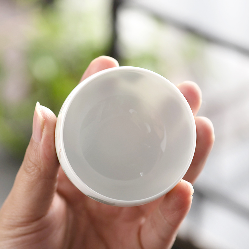 Thousands of red up hand - made ceramic cup sample tea cup small kung fu master cup of pure manual white porcelain personal single cup home