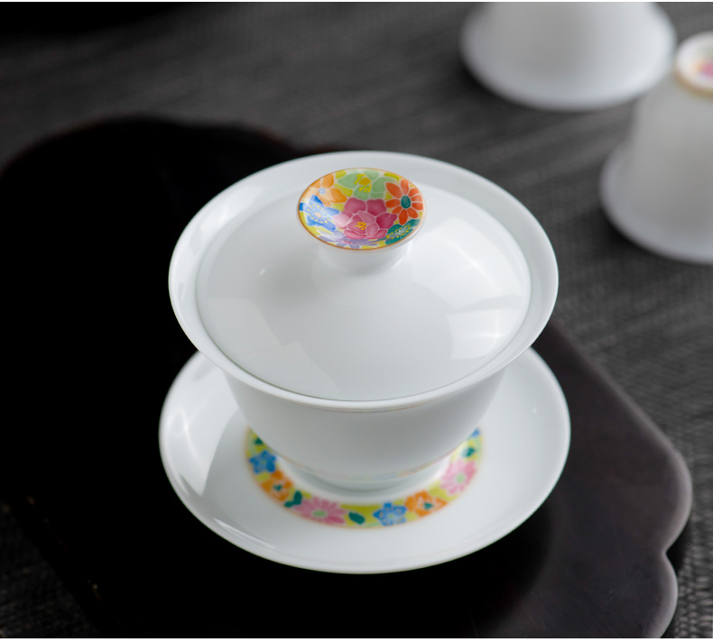 Pure manual only three tureen a single large ceramic cups kung fu tea teapot them thin body cover cup home