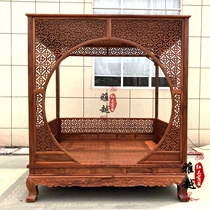 Burmese rosewood canopy bed big fruit red sandalwood bed princess bed solid wood classical bedroom furniture