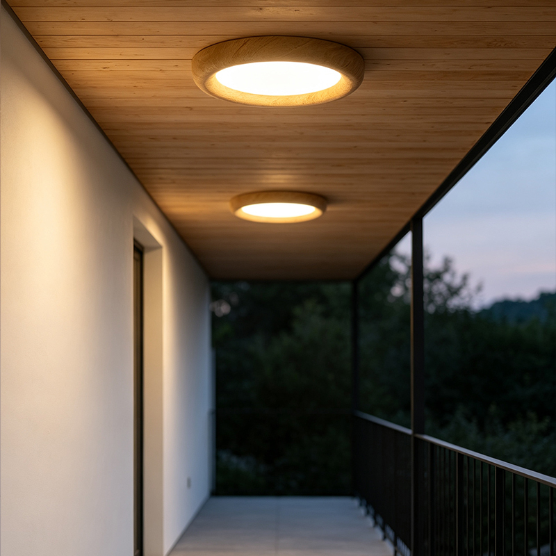 Outdoor Waterproof Balcony Yellow Travertine Ceiling Light, Outdoor Villa Courtyard Light, Corridor Ceiling Light, Sunroom Ceiling Light