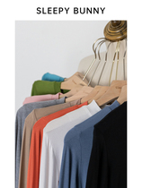 Sleeping Rabbit Basic Model Crewneck Long Sleeve T-shirt Women New Black base shirt Thin Interior Top