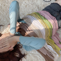  (Half price for the second piece)Net red long-sleeved t-shirt high-neck semi-high-neck bottoming shirt autumn and winter tight top womens new style