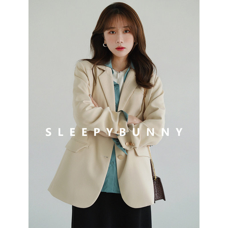 Sleepy Rabbit Flagship Product! 12W+ Retro Shoulder-Length Blazer for Women, 2026 Spring Casual Petite Suit