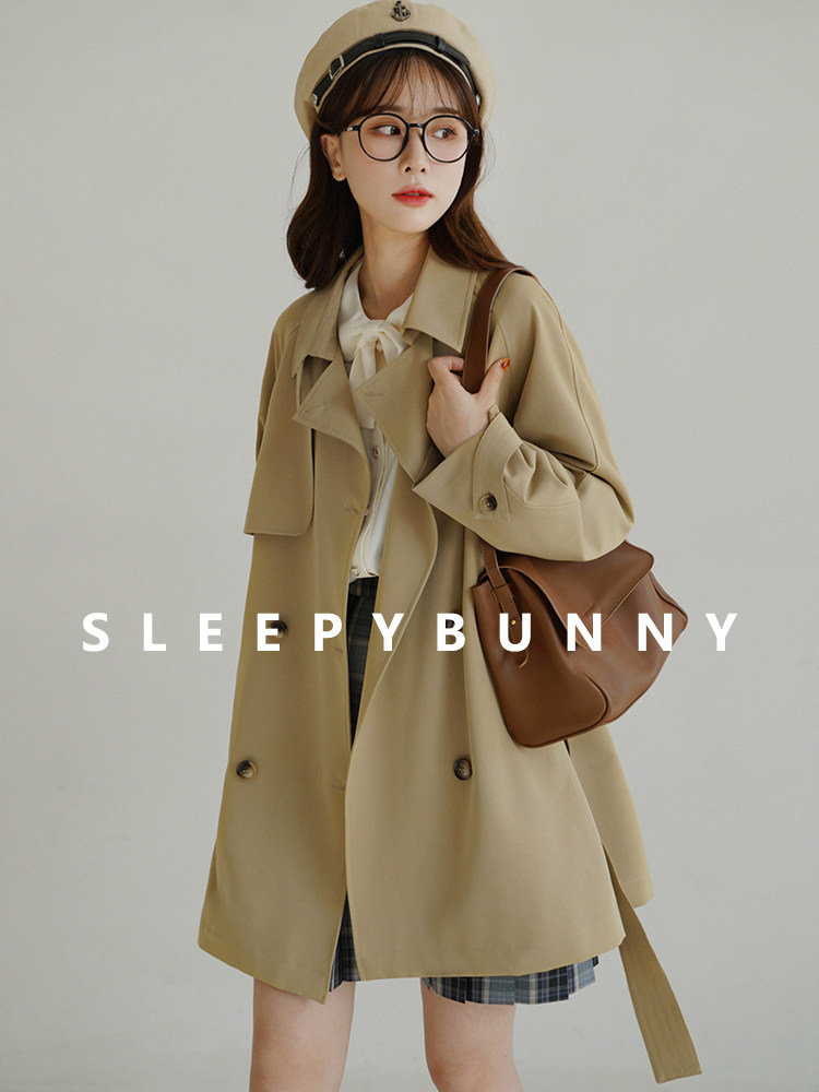 Dozing Rabbit short style Wind dress Women's autumn Korean version Leisure loose temperament 100 lapped Inn Wind small sub-card its color jacket-Taobao