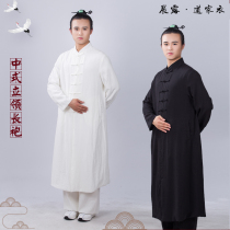 Flax Chinese standing collar robe Zhongshan suit Wudang Taiji clothing Taoist robe martial arts uniforms Taoist uniforms