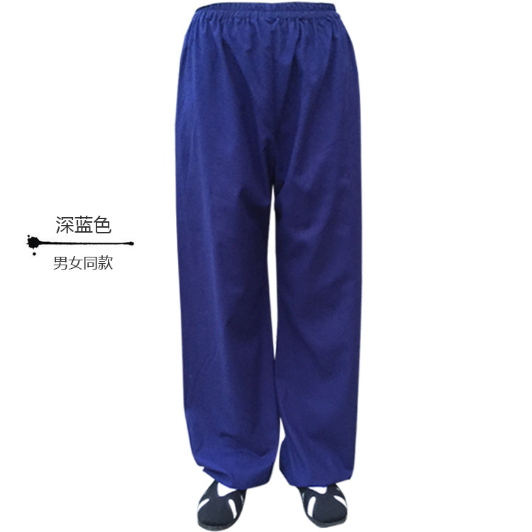 Wukang cotton trousers men and women Taji pants, broad legs pants, lamps and lamps martial arts morning trousers