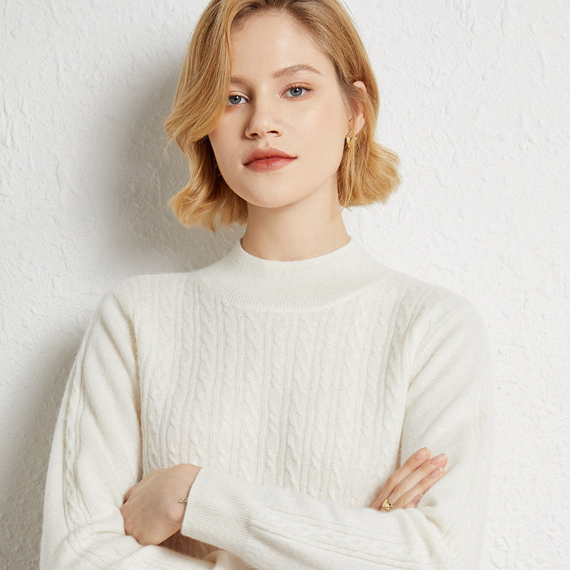 Lady Autumn Winter Lady Sweater Body Round collar Korean version Loose Jacket Head Knitted Blouse 100 Pure Cashmere Sweatshirt Short big size