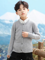 21 autumn and winter boys and girls round neck 100% pure wool sweater cardigan cashmere sweater baby sweater knitted jacket