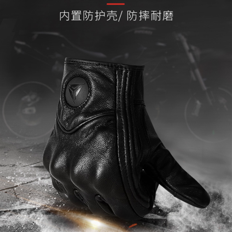 Motorcycle riding retro leather gloves men and women four seasons anti-fall wear-resistant breathable touch screen knight equipment off-road
