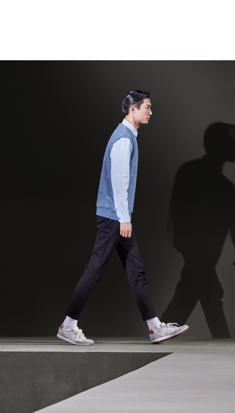 Bộ vest nhà cổ HLA Haishu set áo len cổ lọ 2018 mùa đông mới cộng nhung ấm áp giả hai người cardigan nam