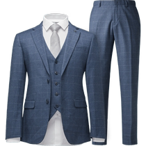 HLA Heilan House three-piece dress suit autumn gentleman plaid business banquet suit for Western men