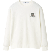 HLA Heilan House core-spun yarn sweatshirt 24 autumn new round neck geometric jacquard dragon element embroidered top for men