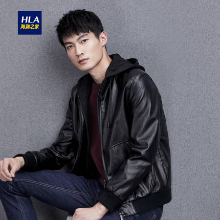 HLA\/海澜之家可脱卸连帽夹克2018秋季新品纯