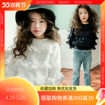 Spring and autumn section Girls pure cotton necropolis Han version Long sleeves lace splicing foreign air blouses CUHK Tong Tong Mei Princess Bastilts