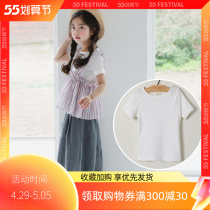 Child Clothing Girl Short Sleeve T-shirt Korean Version New Summer Clothing Pure Cotton Elastic Beating Undershirt CUHK Tong 100 Hitch Yoo Jacket