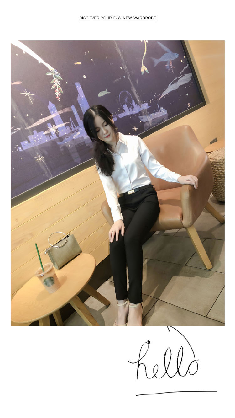 2018 thu mới 150cm ngắn 145cm nữ cộng với size nhỏ XS nhỏ nhắn tay dài hoang dã áo sơ mi không cổ