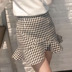 150 cm ngắn nhỏ cộng với kích thước nhỏ XS đuôi cá váy 2018 mùa hè lá sen váy váy kẻ sọc màu đen và trắng chân váy kaki Váy