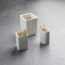 Restaurant toothpick tube ceramic household toothpick box hotel table simple toothpick jar cup hotel round toothpick cup