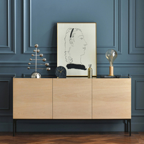 JOLOR imported Nordic modern minimalist solid wood furniture EXPOSI Oak glass side Cabinet sideboard