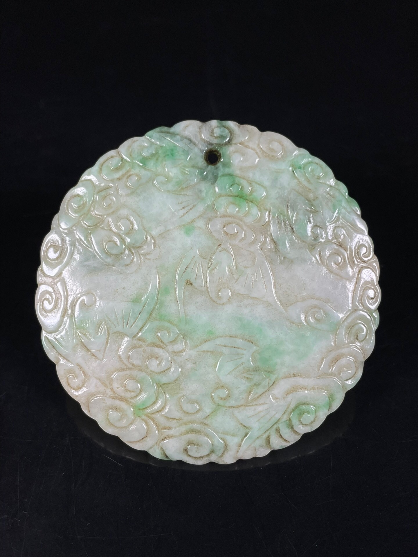 古玉 古代 翡翠 玉佩 雕刻 骨董 時代物 古玉 古代 翡翠 玉佩 雕刻 骨董 時代物 中国骨董翡翠 】 双龍