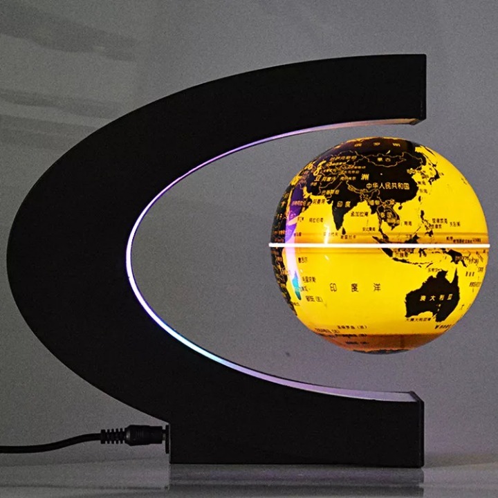 Type C 3-Inch Golden Ball Glows Whitemagnetic suspension globe LED luminescence  novel originality to work in an office Home Furnishing decorate Ornaments student a birthday present