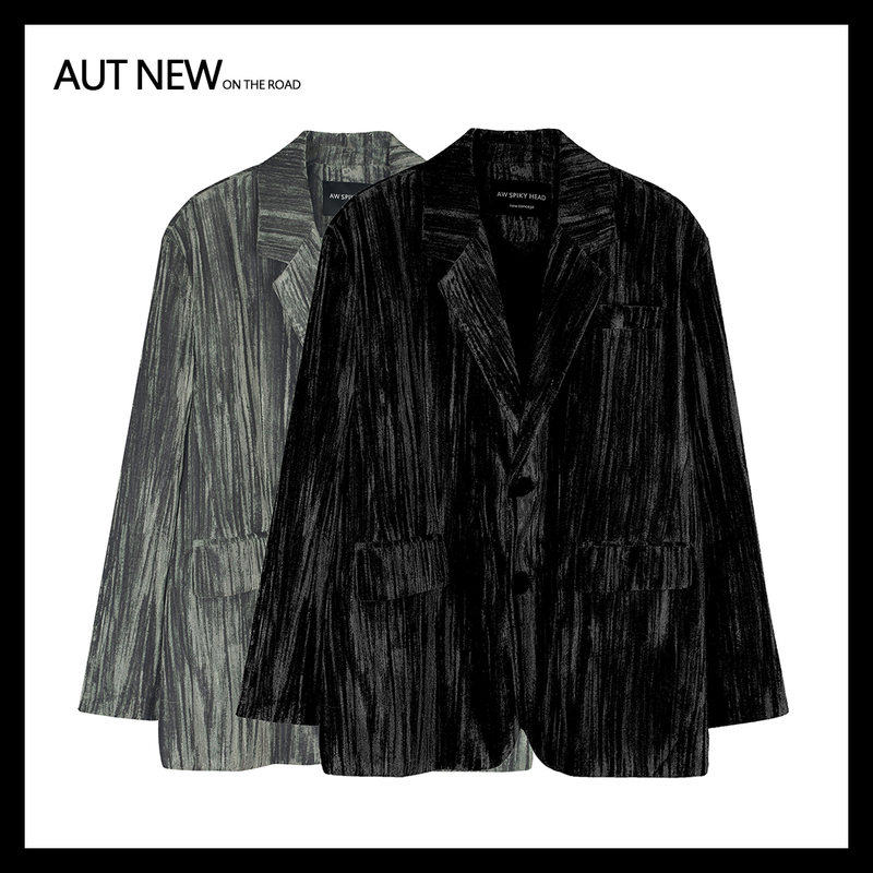 Yamamoto Dark Design Velvet Texture High-End Wrinkle-Free Suit, Stylish Suit with a Cool Vibe, Textured Suit, Unisex Jacket, Trendy