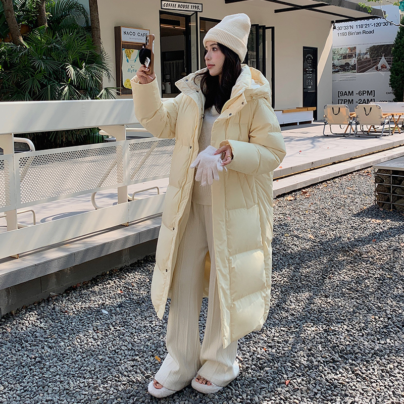 Guji Women's Long down Jacket over the Knee 2026 New Thickened Loose Extra-Long Couple Winter Coat