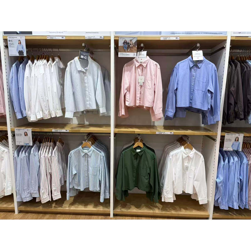Uniqlo Women's Oxford Textile Boxy (Striped) Shirt 479974/488522/488520