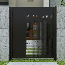  Carved courtyard door wrought iron outdoor villa door rural home anti-rust large iron door single and double open garden fence door